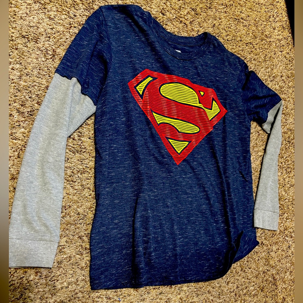 Superman Long Sleeve T-Shirt Size Large